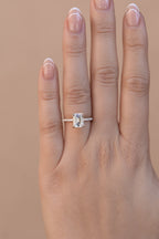 1 CT - 3 CT Emerald Cut Lab grown Diamond Pave Engagement Ring