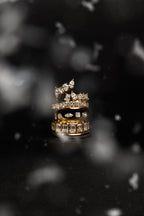 0.65 TCW Round Moissanite Half Eternity Wedding Band