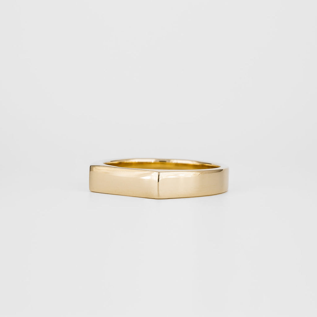 Signet Slim Rectangular Wedding Band For Men