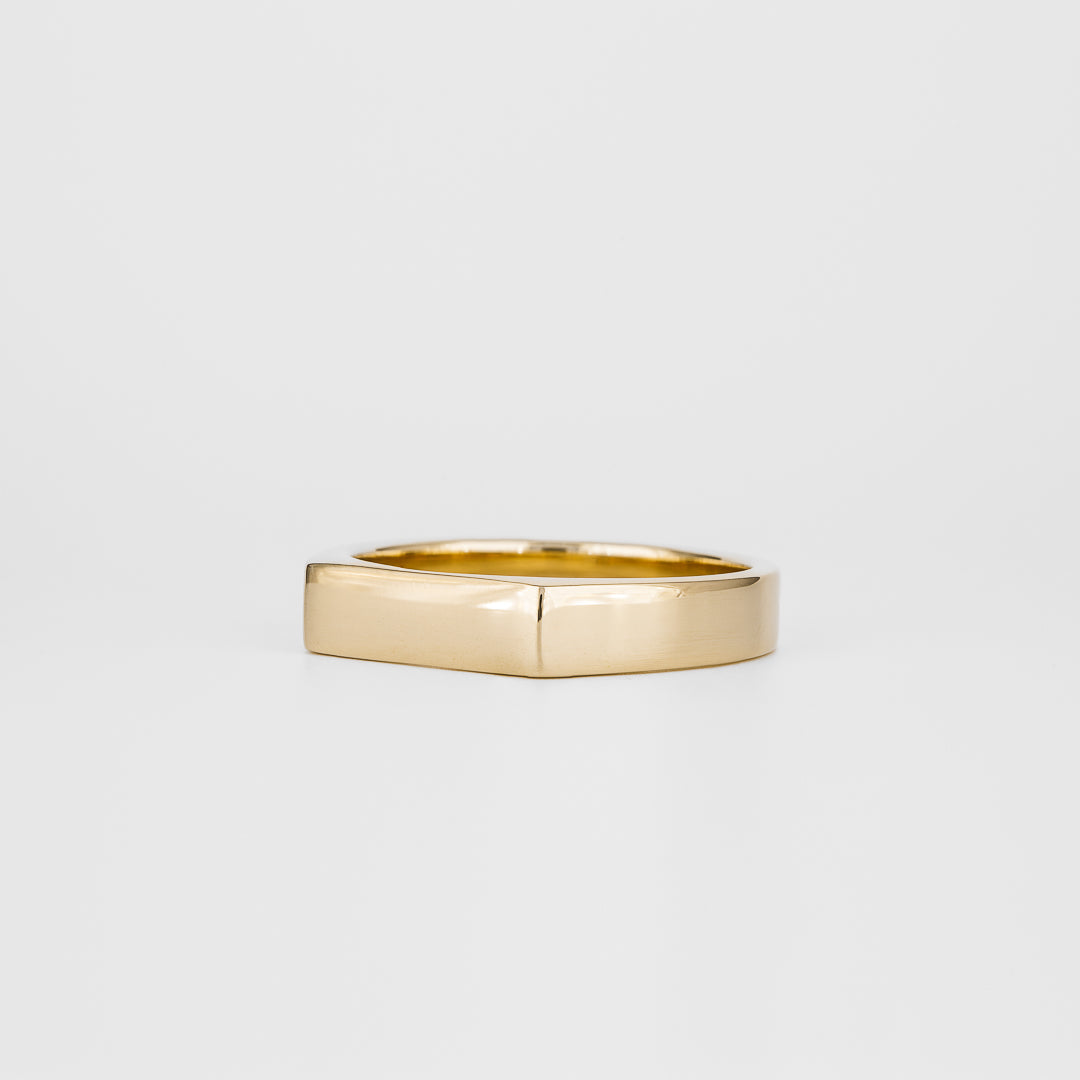 Signet Slim Rectangular Wedding Band For Men