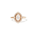 0.7 CT Oval Cut Moissanite Art Deco Mosaic Engagement Ring