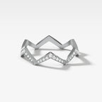 0.13 TCW Round CVD Diamond Zig-Zag Pave Wedding Band
