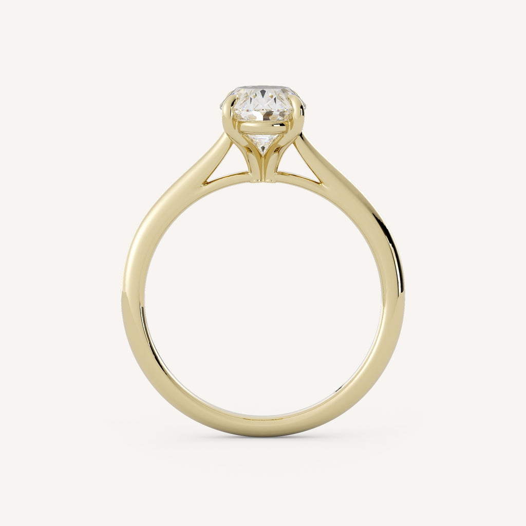 1 CT - 3 CT Elongated Oval Cut Lab grown Diamond Solitaire Engagement Ring