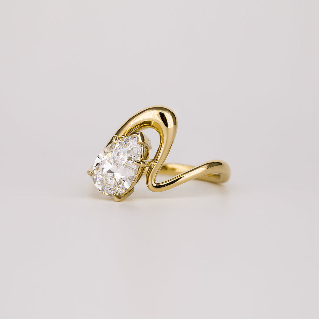 1.54 CT - 3.54 CT Pear Cut Lab grown Diamond Unique Engagement Ring