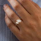 1.9 CT TCW Pear Cut Two Stone Moissanite Engagement Ring