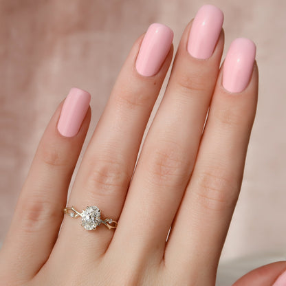 1 CT - 2 CT Oval Cut Twig Style Moissanite Engagement Ring