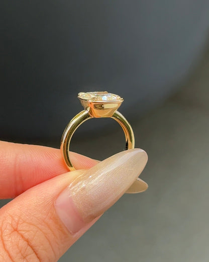 Cushion Lab grown Diamond Bezel Engagement Ring