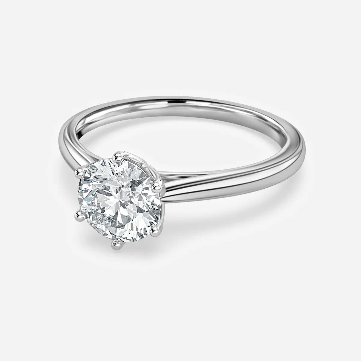 1.67 CT - 2.67 CT Round Cut Solitaire Petal Prong Moissanite Engagement Ring