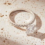 1 CT Princess Cut Pave Style Moissanite Engagement Ring