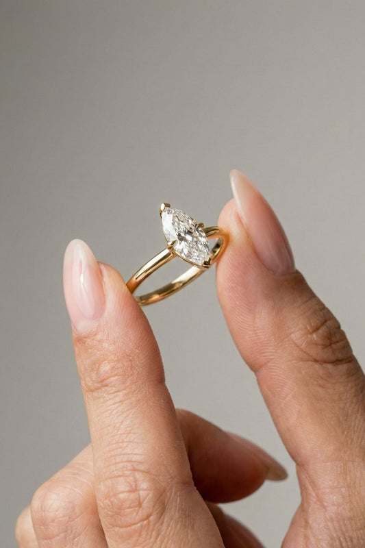 Marquise Cut Lab grown Diamond Solitaire Engagement Ring