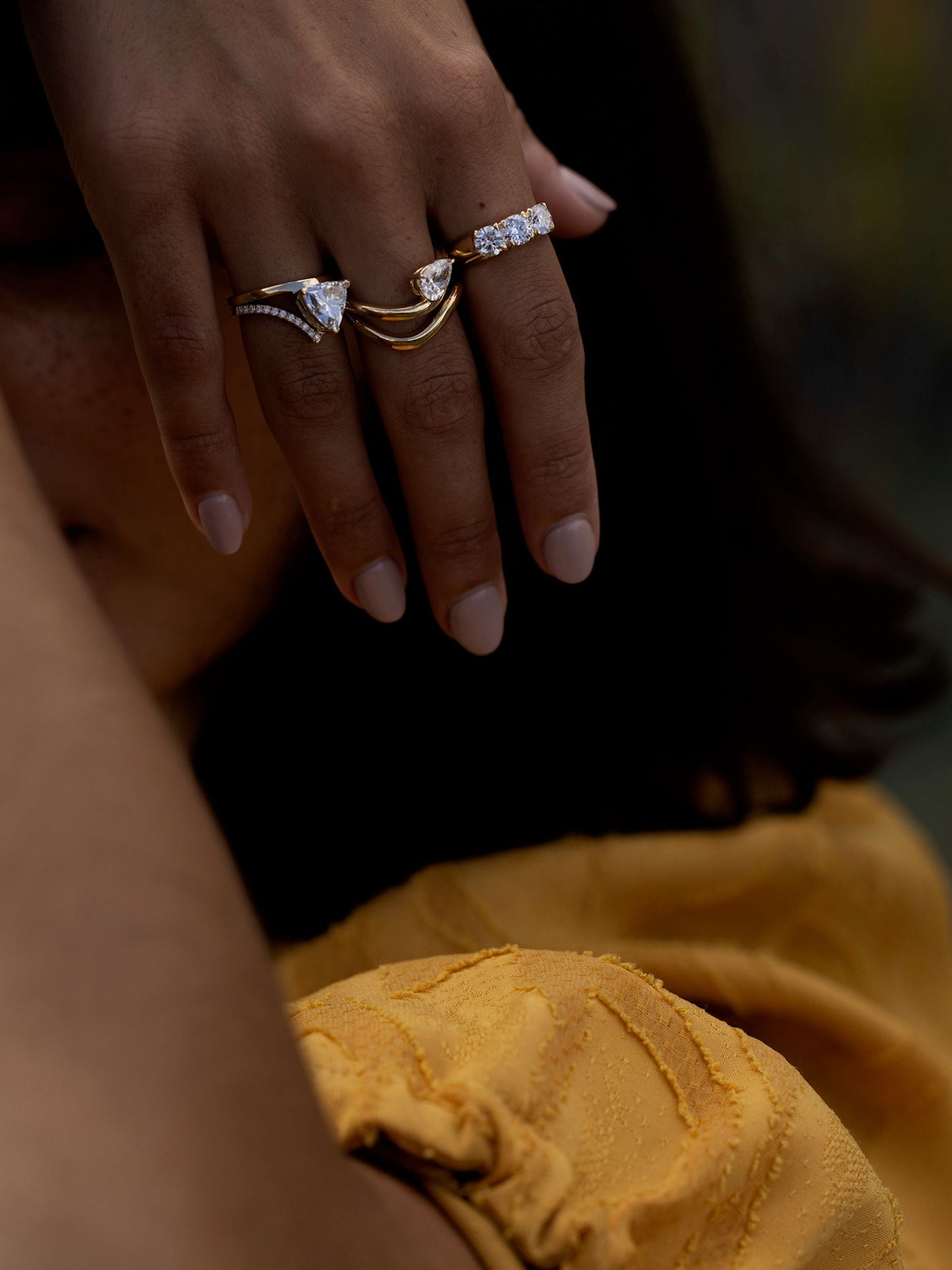 1.5 TCW  Round Cut Lab grown Diamond Three Stone Engagement Ring