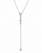 0.3 CT Round Moissanite Diamond Bezel Lariat Necklace