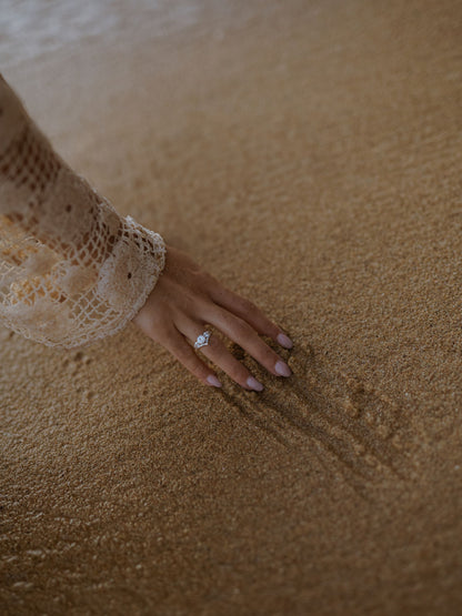 1 CT - 3 CT Round Cut Lab grown Diamond Three Stone Engagement Ring