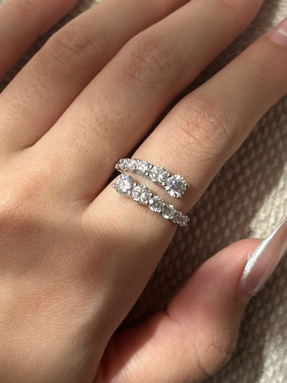 2.07 TCW Round CVD Diamond Open Wedding Band