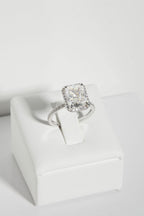 2.5 CT - 3.5 CT Radiant Cut Halo & Pave Moissanite Engagement Ring