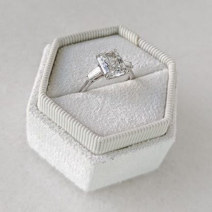 2 CT Radiant Cut Three Stone Moissanite Engagement Ring