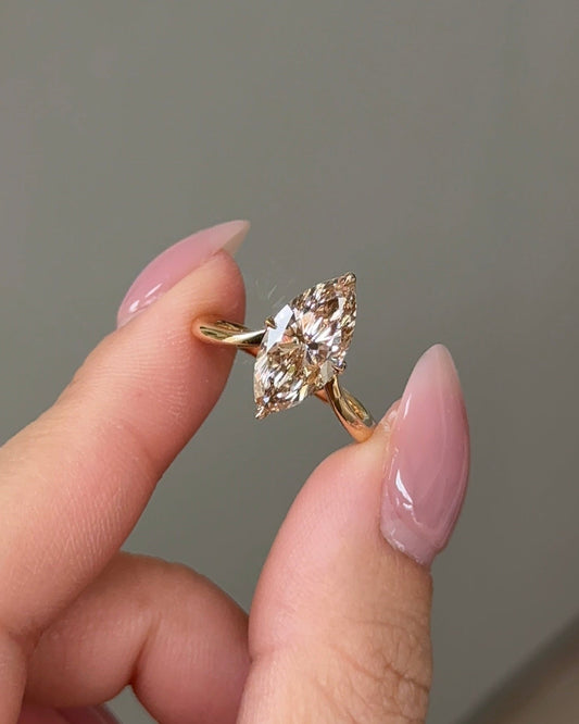 Marquise Cut Lab grown Diamond Solitaire Engagement Ring