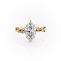 2 CT - 2.5 CT Marquise Cut Hidden Halo Milgrain Moissanite Engagement Ring