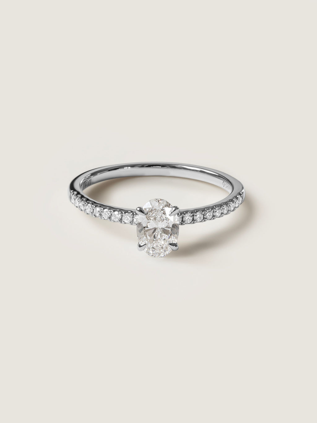 0.5 CT - 2.5 CT Oval Cut Lab grown Diamond Pave Engagement Ring