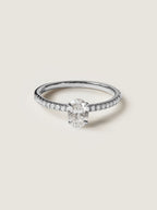 0.5 CT - 2.5 CT Oval Cut Lab grown Diamond Pave Engagement Ring