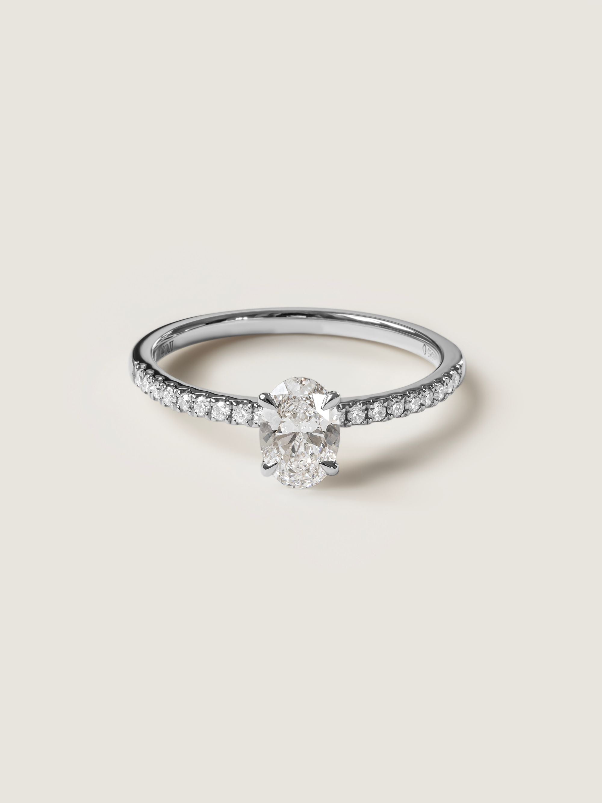 0.5 CT - 2.5 CT Oval Cut Lab grown Diamond Pave Engagement Ring