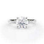 2 CT Round Cut Twisted Pave Moissanite Engagement Ring