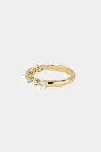 0.6 TCW Pear Moissanite Pave Wedding Band