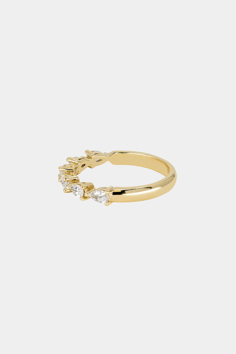 0.6 TCW Pear Moissanite Pave Wedding Band