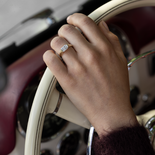 1 CT - 2 CT Radiant Cut Solitaire Half Bezel Type Moissanite Engagement Ring