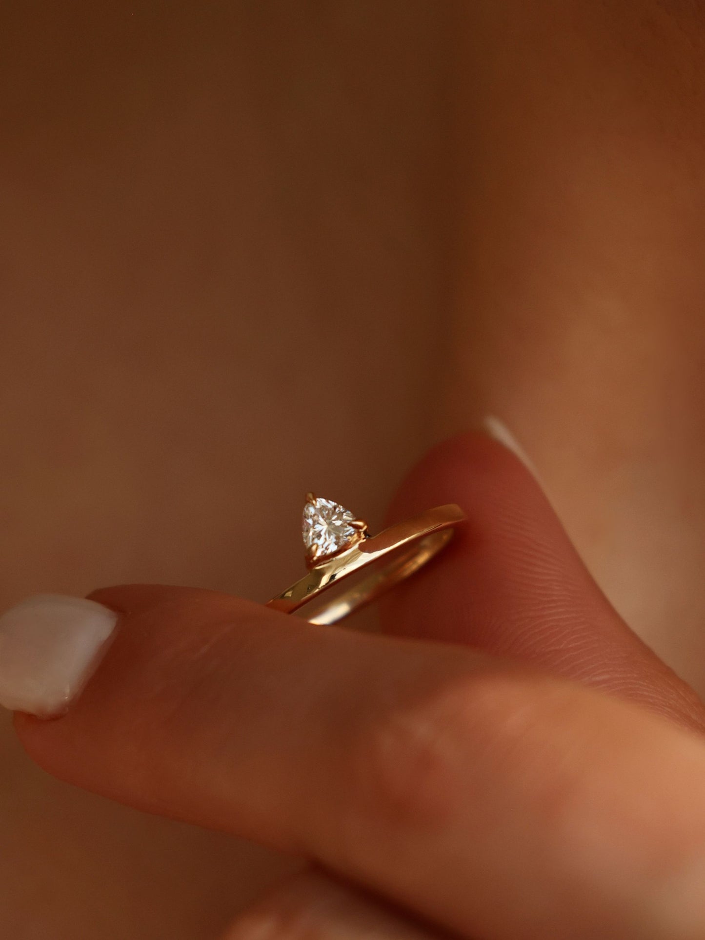 0.20 CT - 2.20 CT Trillion Cut Lab grown Diamond Solitaire Engagement Ring