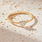 0.5 CT Heart Cut Solitaire Moissanite Engagement Ring