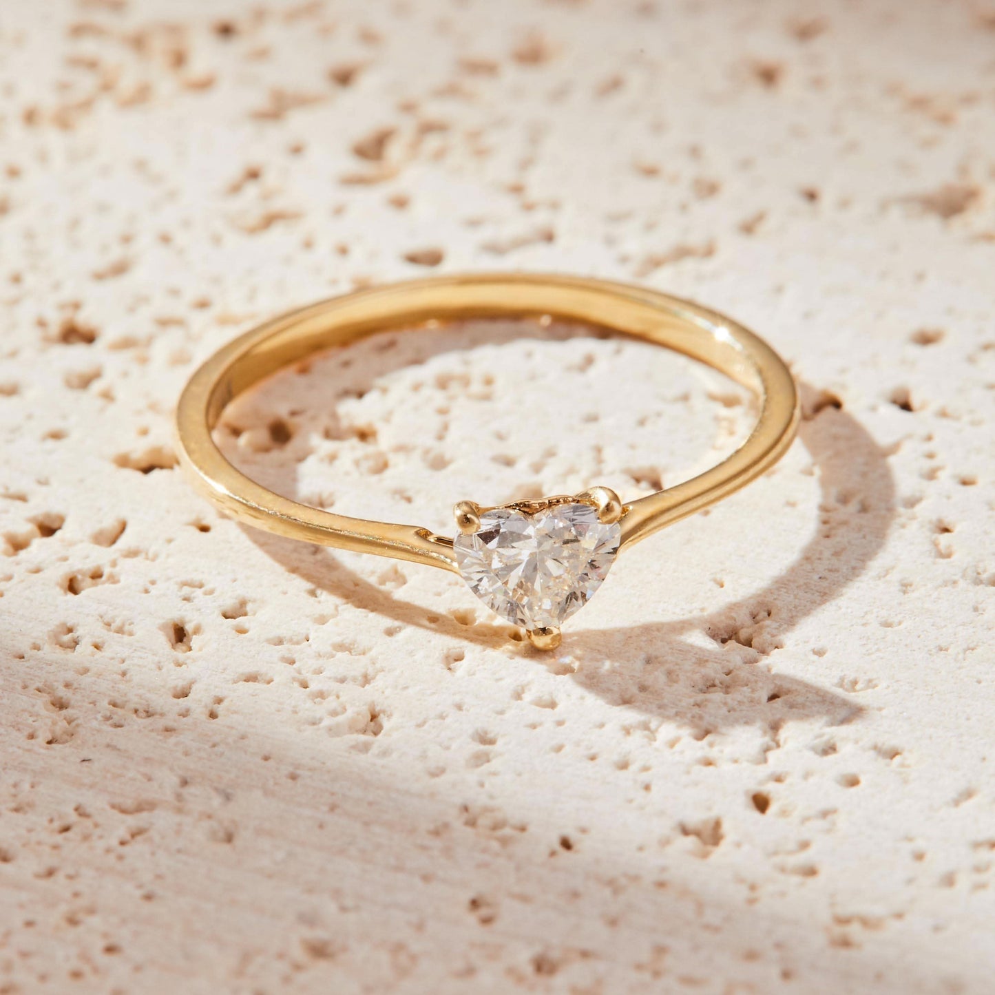 0.5 CT Heart Cut Solitaire Moissanite Engagement Ring