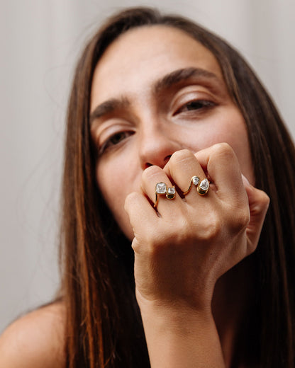 2.06 TCW Asscher Cut Lab grown Diamond Two Stone Engagement Ring