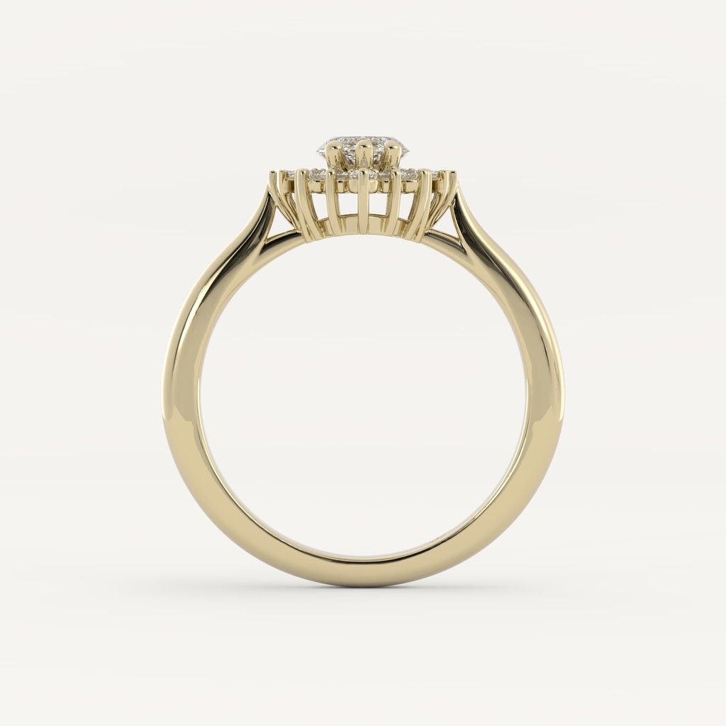 1 CT - 2.50 CT Marquise Cut Lab grown Diamond Halo Engagement Ring
