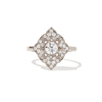 0.47 CT Round Cut Moissanite Deco Baroque Mosaic Engagement Ring
