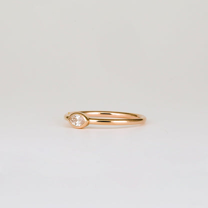 0.08 CT - 2.08 CT Marquise Cut Lab grown Diamond Solitaire Bezel Setting Engagement Ring