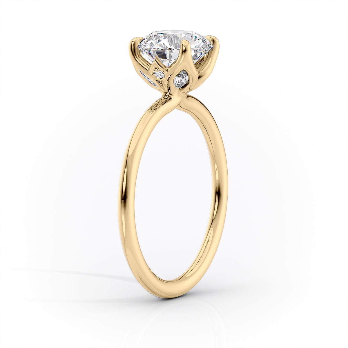 2 CT - 3 CT Oval Cut Petal Prong Style Moissanite Engagement Ring With Accent Stone