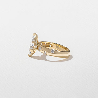 2.09 CT - 3.09 CT Marquise Cut Lab grown Diamond Side Stone Engagement Ring