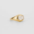 2.51 CT Emerald Cut Lab grown Diamond Flush Setting Engagement Ring