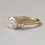 1.6 CT - 2.6 CT Round Cut Nature Inspired Cluster Moissanite Engagement Ring