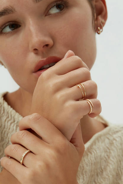 0.34 TCW Round Moissanite Open Eternity Band Wedding Band