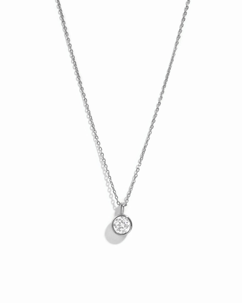 0.9 CT Round Cut Moissanite Diamond Solitaire Bezel Pendant Necklace
