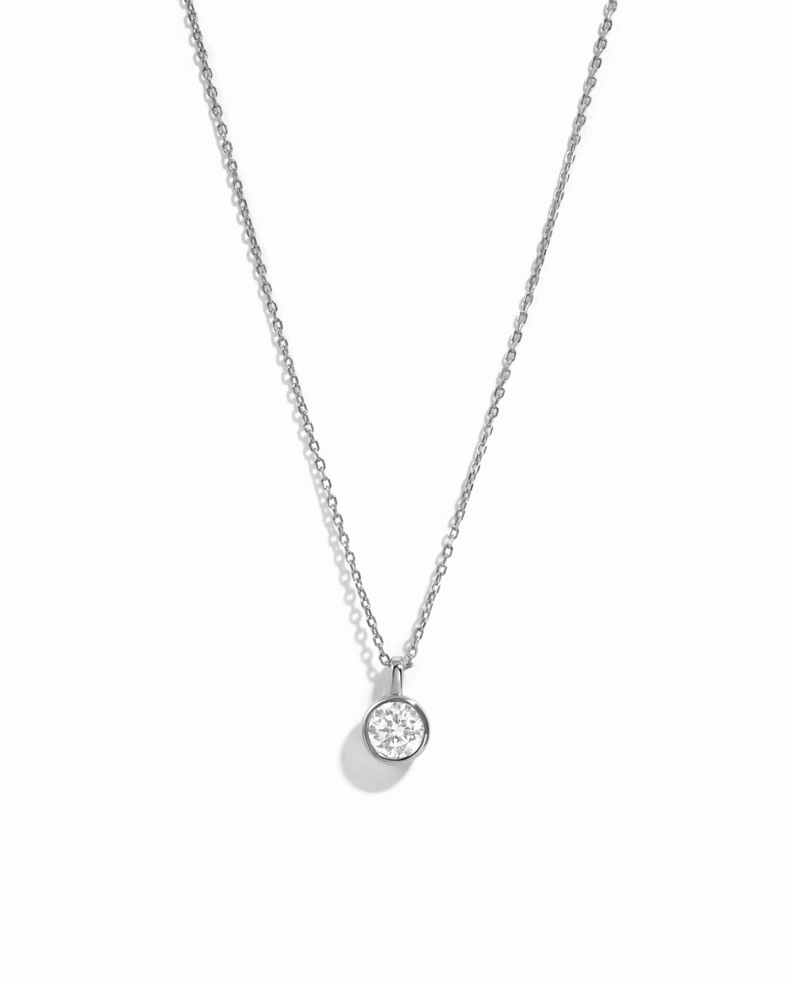 0.9 CT Round Cut Moissanite Diamond Solitaire Bezel Pendant Necklace