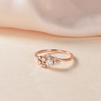 0.32 TCW Round Moissanite Cluster Wedding Band