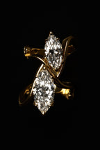 2 CT - 4 CT Marquise Cut Lab grown Diamond Unique Engagement Ring