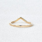 0.052 TCW Round Moissanite V-Shape Pave Wedding Band