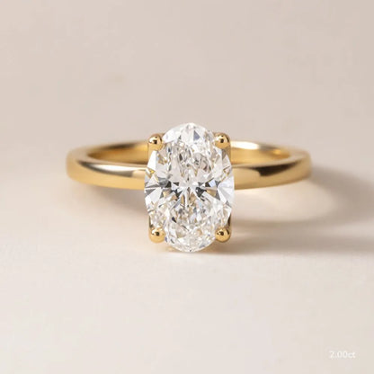 2 CT - 3 CT Oval Cut Hidden Halo Moissanite Engagement Ring