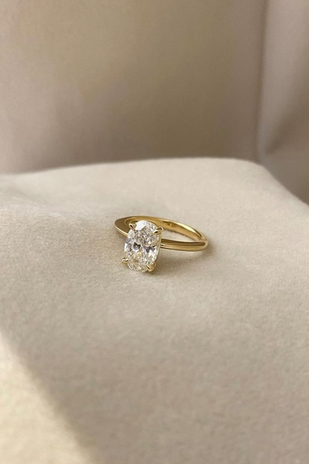1.2 CT - 2.2 CT Oval Cut Lab grown Diamond Solitaire Engagement Ring