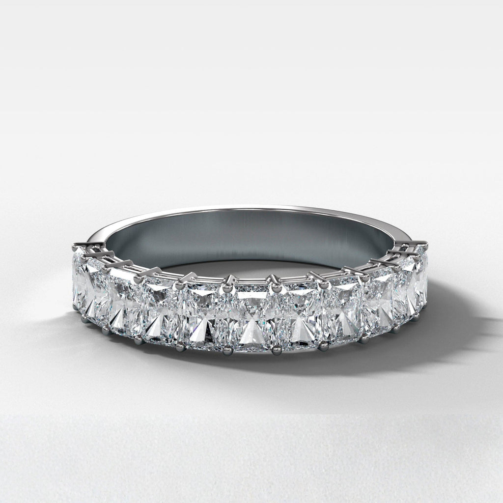 1.4 TCW Radiant CVD Diamond Petite Shared Prong Wedding Band