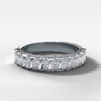 1.4 TCW Radiant CVD Diamond Petite Shared Prong Wedding Band